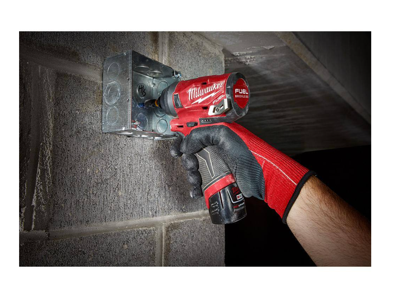 Milwaukee 2553-22-2364-20 M12 FUEL 12V Lithium-Ion Brushless Cordless 1/4 in. Hex Impact Driver Kit W/ M12 LED Flood Light