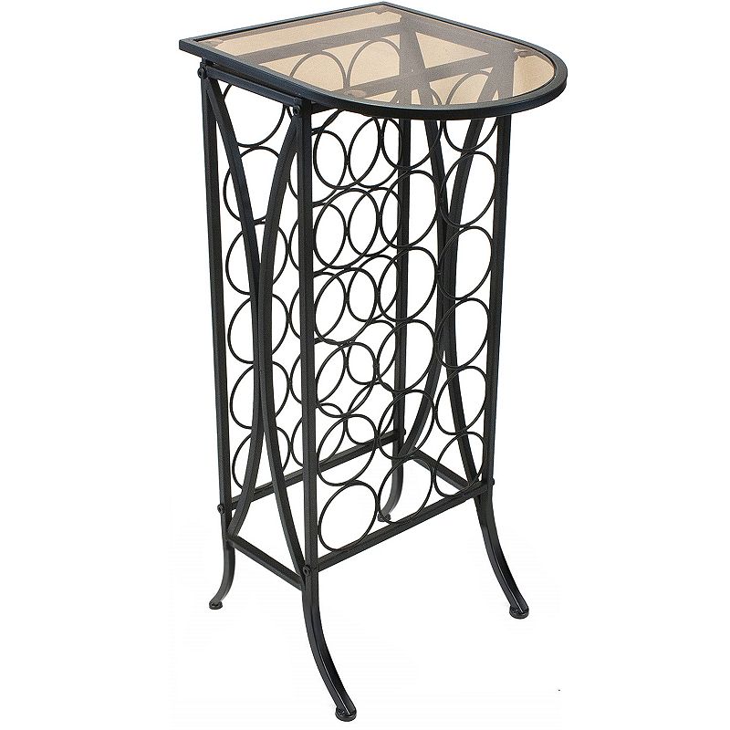 Sorbus 18-Bottle Wine Stand with Glass Top