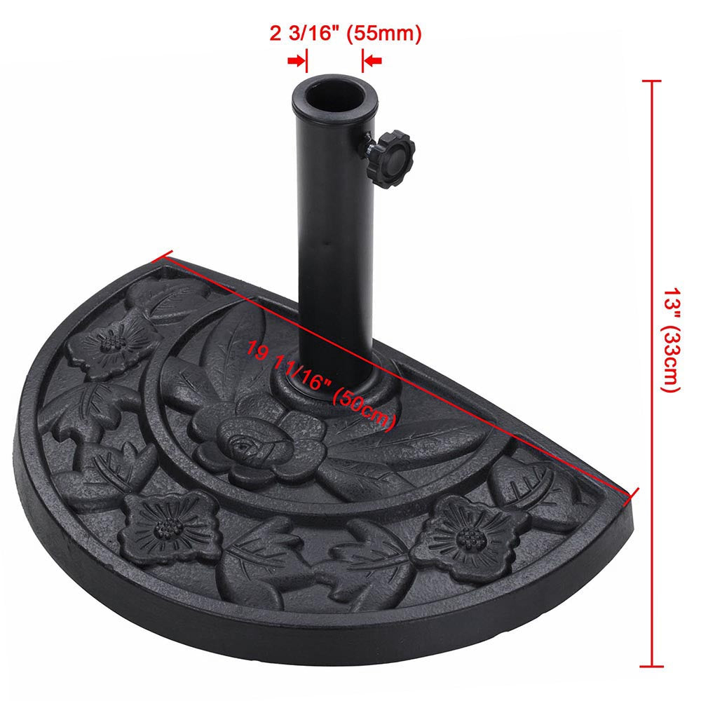 Yescom Patio Half Round Umbrella Base Stand 20Lb