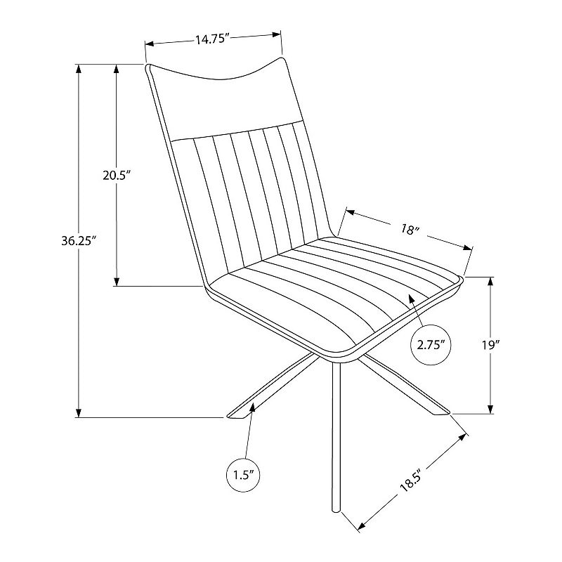 Monarch Starburst Legs Dining Chair 2-piece Set