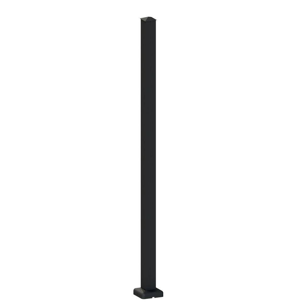 PEAK Aquatine 2 in. x 2 in. x 4.18 ft. Black Aluminum Hard Surface Pool Fence Post 56003