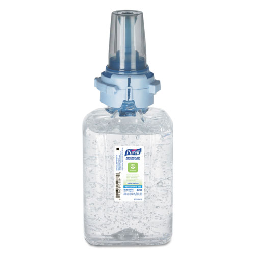 Gojo Purell Advanced Hand Sanitizer Green Certified Gel Refill | 700 ml， Fragrance Free， 4