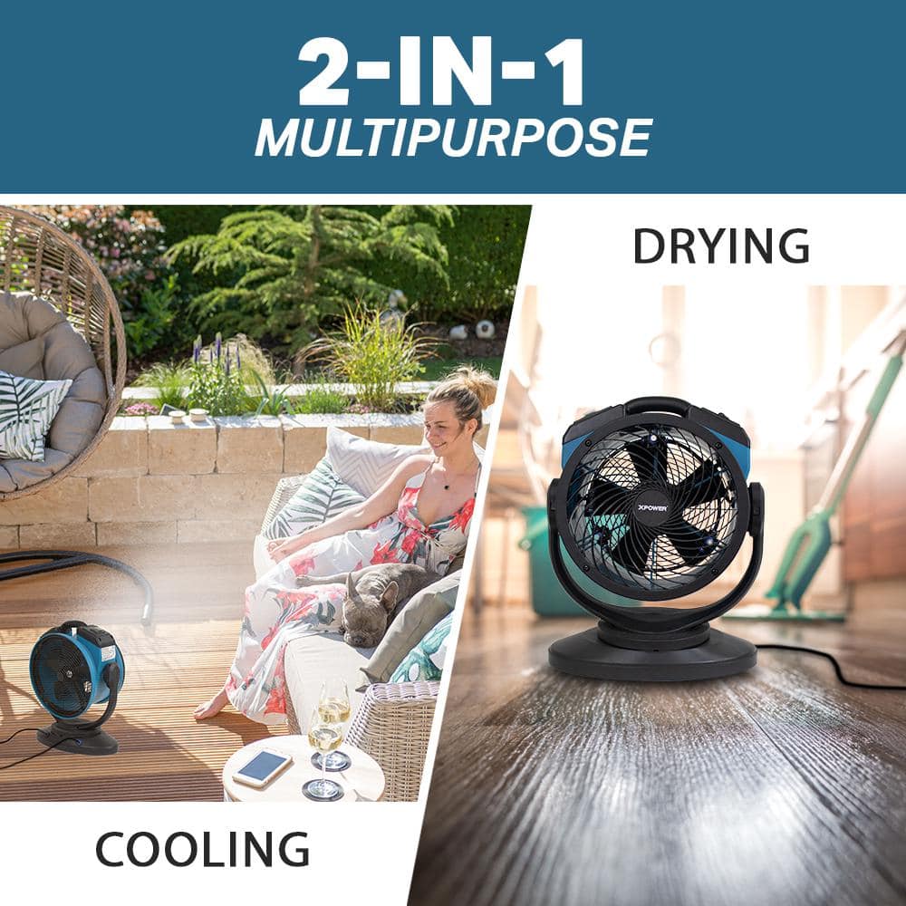 XPOWER Oscillating Portable 3 Speed Outdoor Cooling Misting Fan and High Velocity Air Circulator FM-68