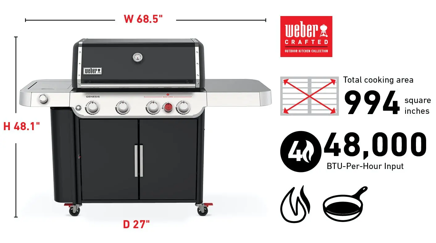 Weber Genesis Black E-435 Liquid Propane Gas Grill