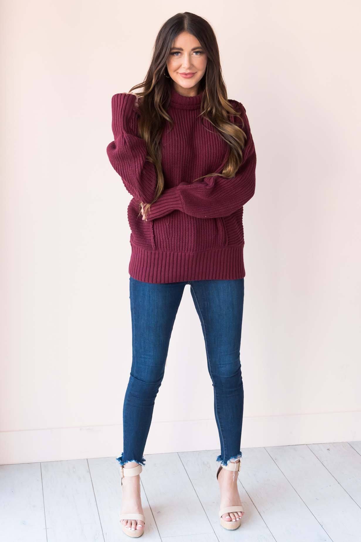 Taste of Fall Chunky Turtleneck modest Sweater