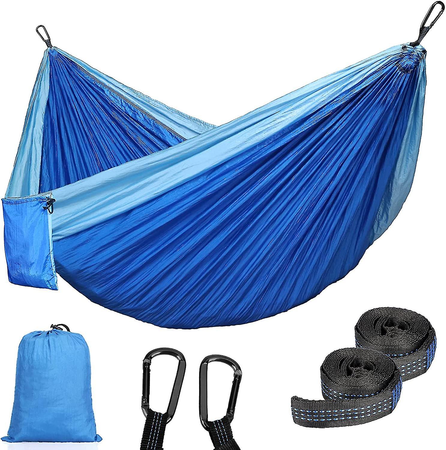 270x140cm Portable Camping Hammock With 10ft Tree Straps And Heavy Carabiners， Lightweight Nylon Parachute Hammocks Camping Accessories For Backyard