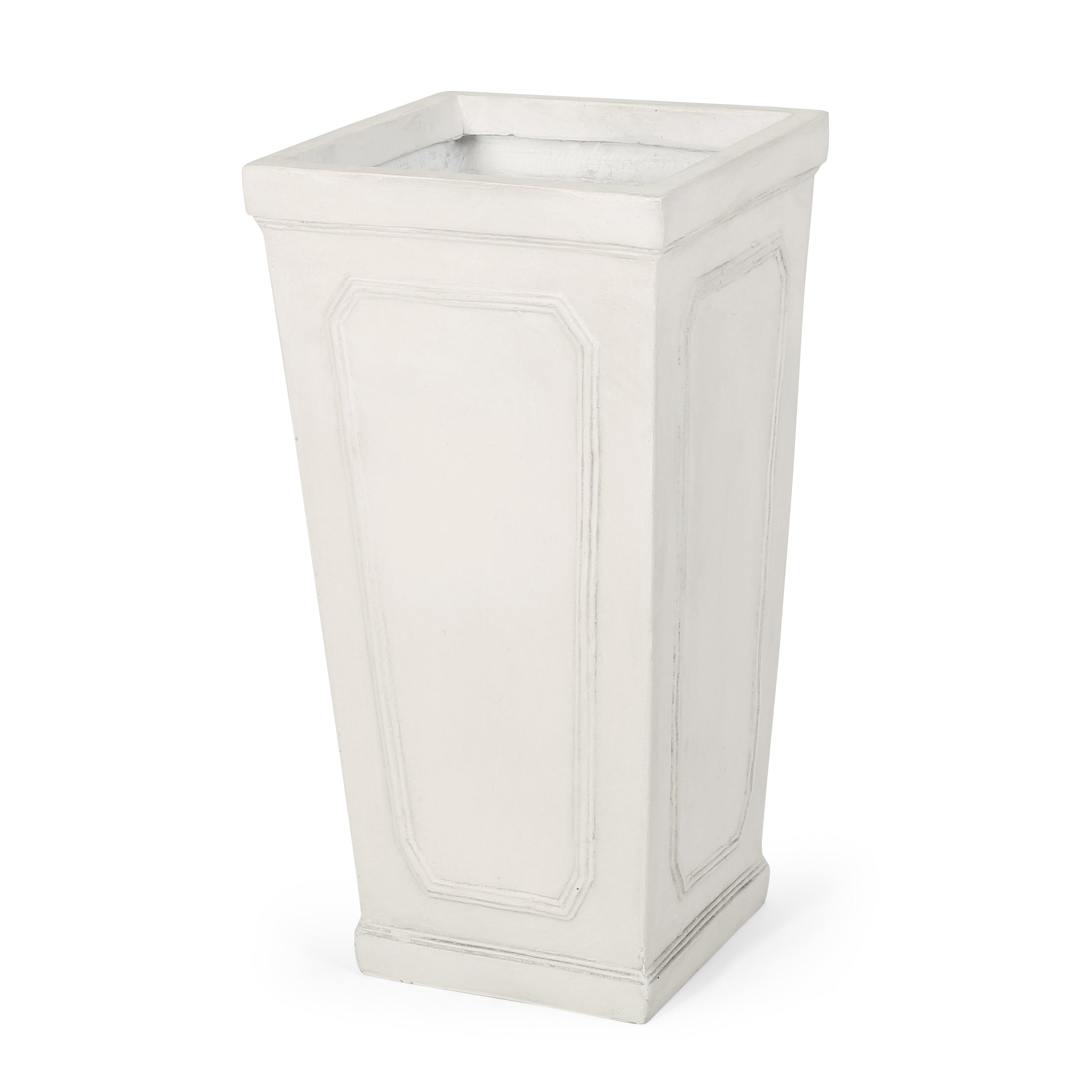 Greg Outdoor Cast Stone Tapered Planter