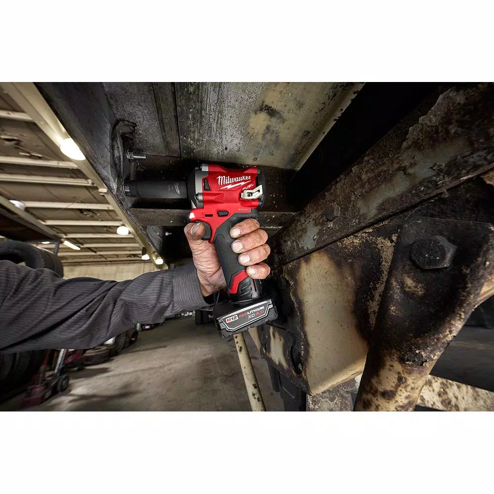 Milwaukee M12 FUEL 12-Volt Lithium-Ion Brushless Cordless Stubby 1/2 in. Impact Wrench with Pin Detent (Tool-Only) and#8211; XDC Depot