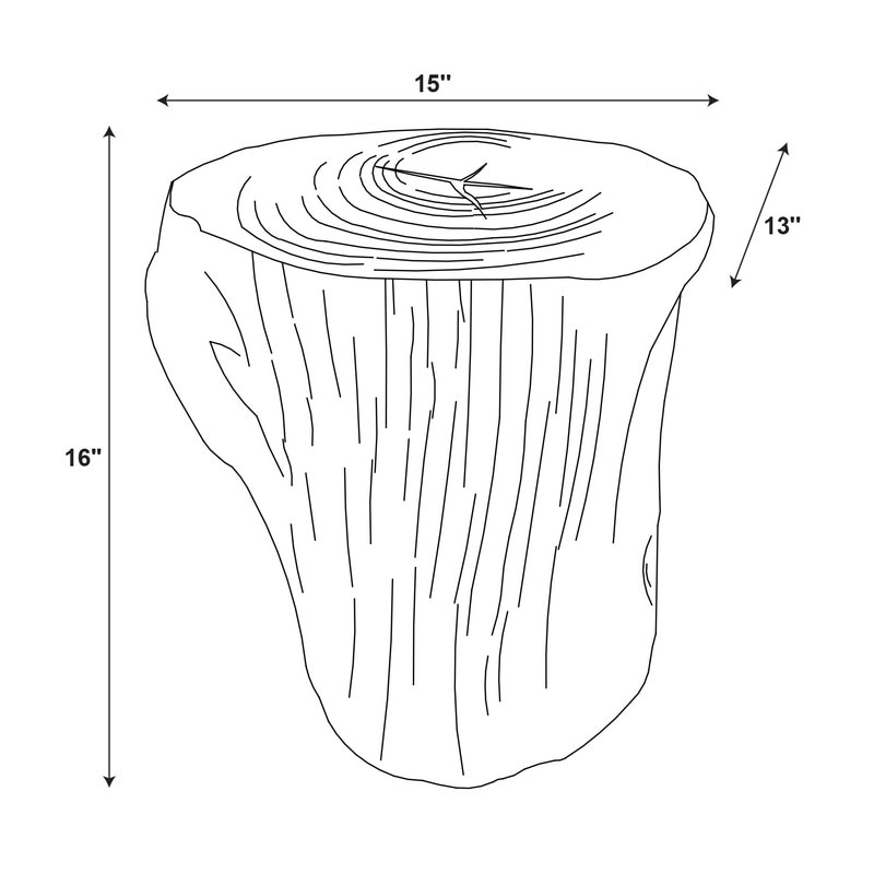 Linon Hunter Stump End Table Stool