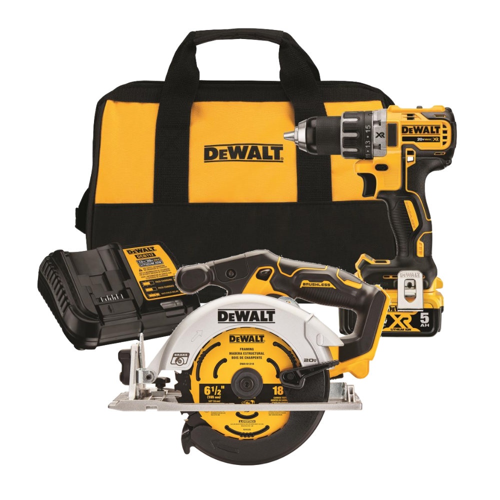 DEWALT 20V MAX 2pc Cordless Combo Kit Drill Driver Circular Saw