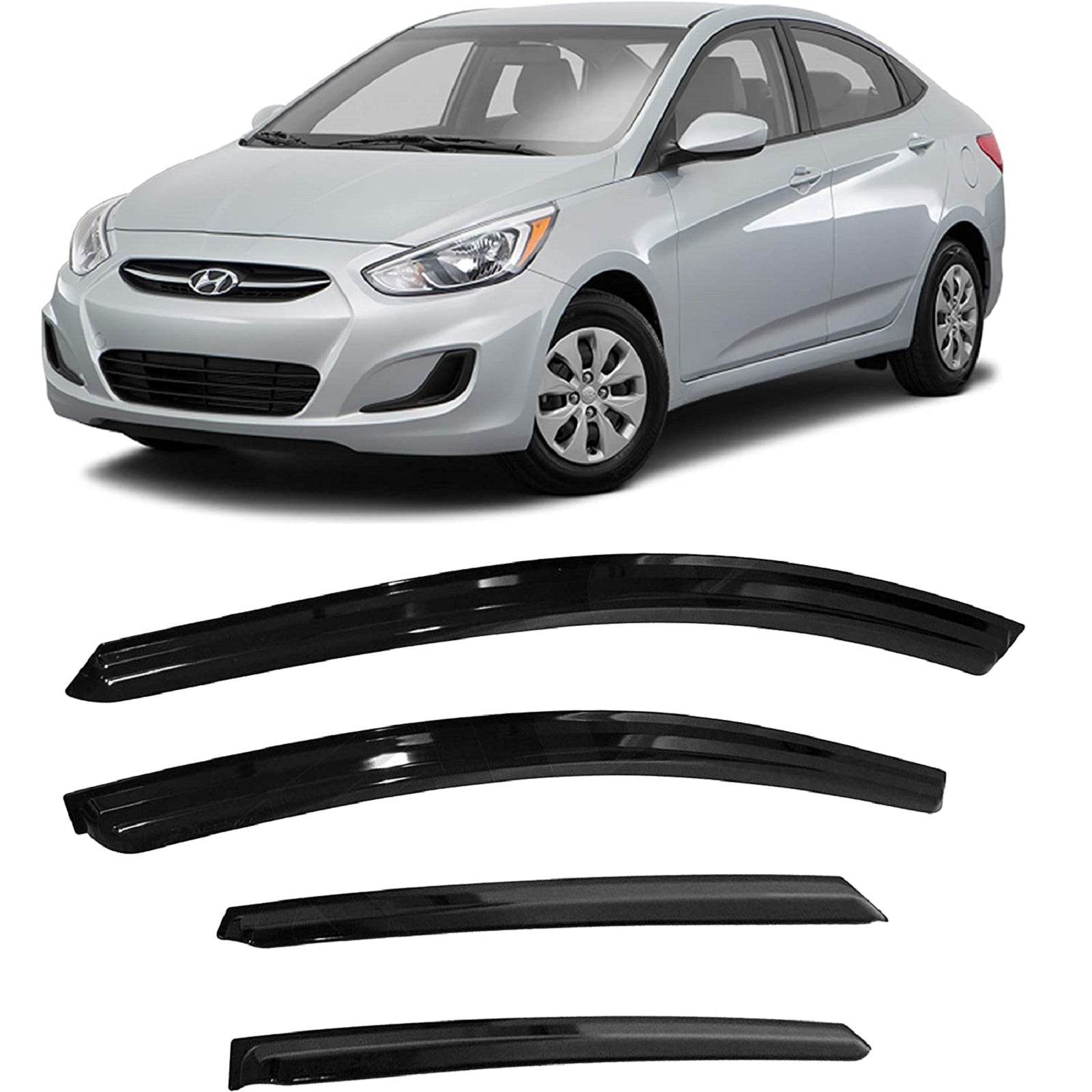 JSP Window Vent Visor For Hyundai Accent HB 11-17 Rain Guard Deflector