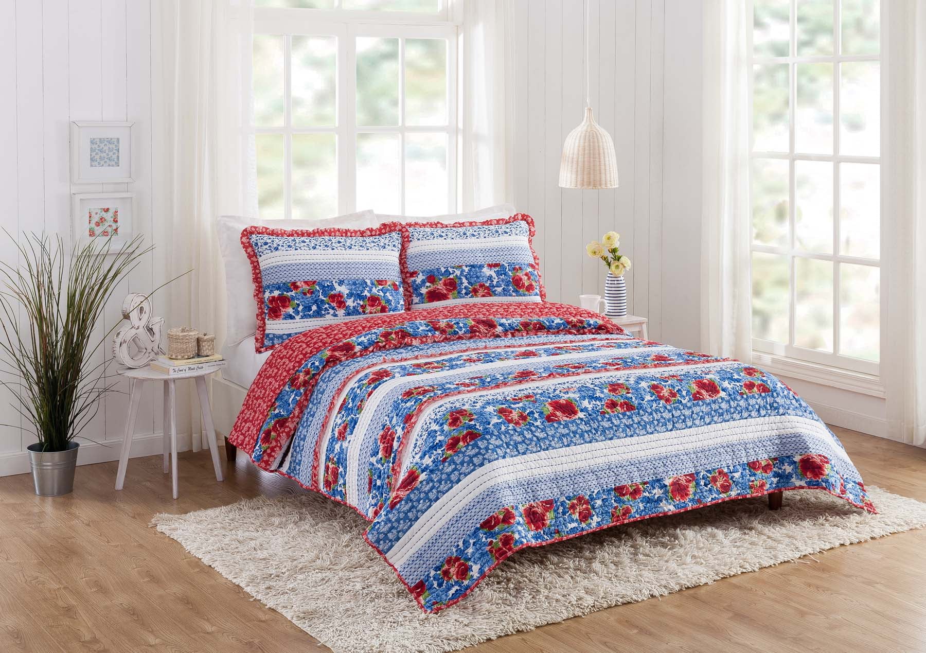 The Pioneer Woman Blue Heritage Floral 2-Piece Cotton Standard Sham Set