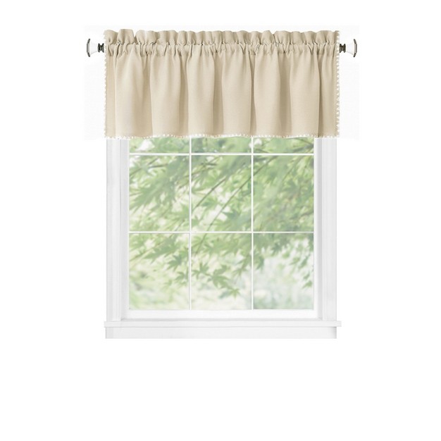 Kate Aurora Coastal Hamptons Living Textured Rod Pocket Window Valance