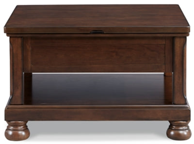 Signature Design by Ashley Porter Traditional Hand-Finished  Lift Top Coffee Table, Dark Brown