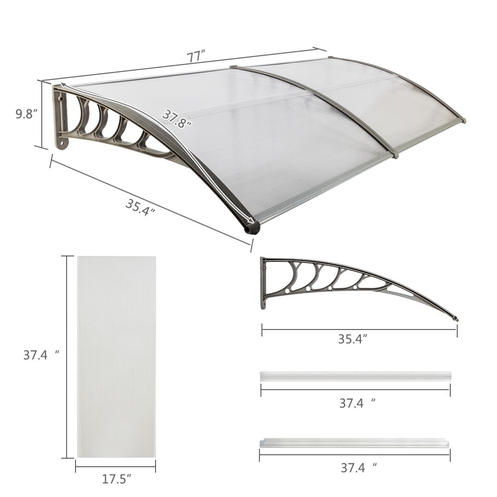 Yescom Door & Window Poly Awning Canopy 80