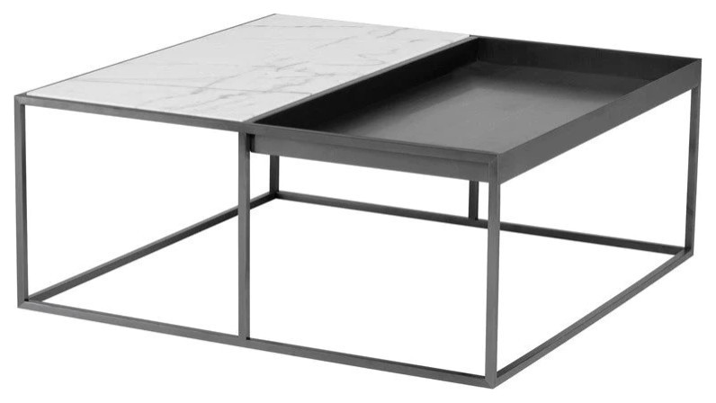 Cedric White Marble Coffee Table   Transitional   Coffee Tables   by V.S.D Furniture  Houzz