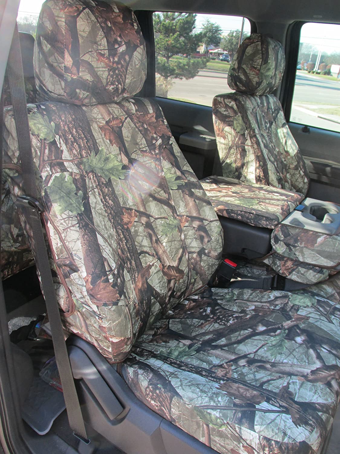 F486 2014 Ford F150 and 2015-2021 F250-F550 Front 40/20/40 Split Seat with Opening Center Console and Opening 20 Section Seat Bottom in DS1C Camouflage Endura