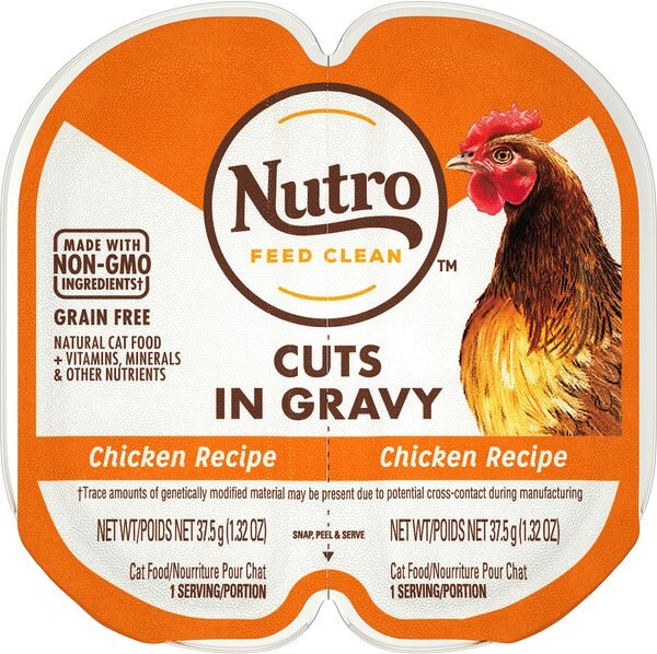 Nutro Perfect Portions Grain-Free Cuts in Gravy Chicken Recipe Cat Food Trays