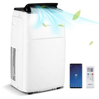 Costway 13000 BTU Portable Air Conditioner 4-in-1 AC Unit Cools 250 Sq.Ft. with Remote Heat Dehumidifier  Fan Mode in White FP10269US-WH