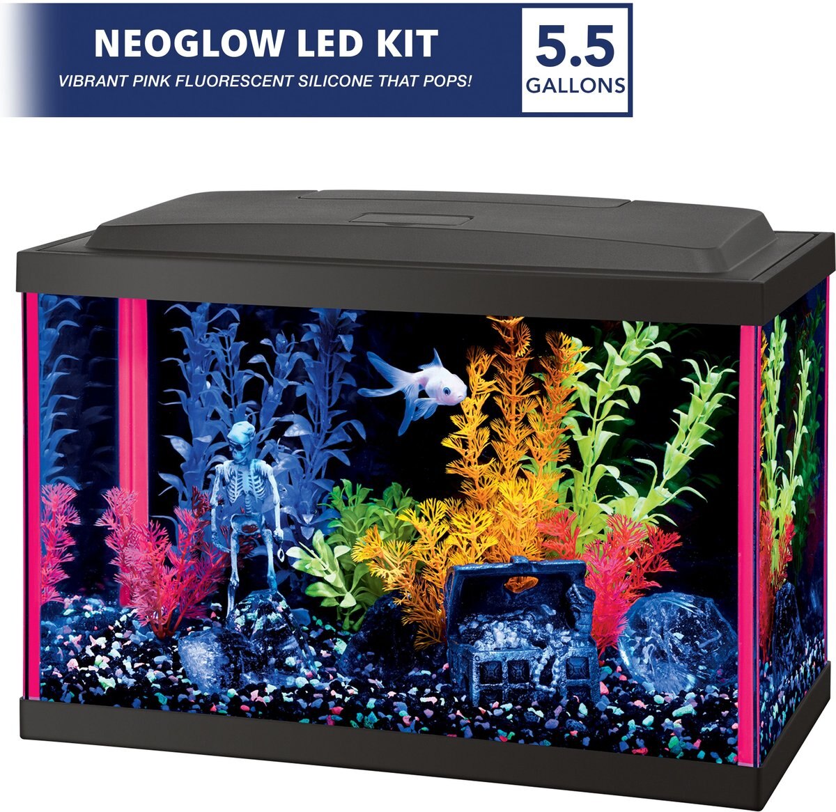 Aqueon LED NeoGlow Aquarium Starter Kit， Pink