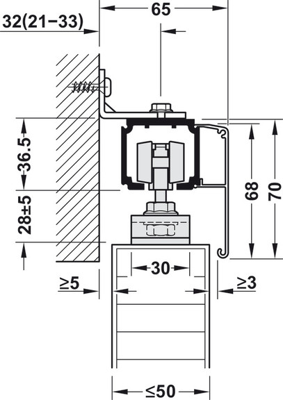 Hafele 941.62.009 Sliding door fitting  Slido D Li...