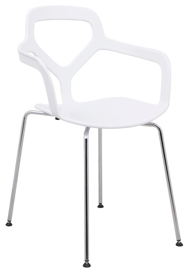 LeisureMod Modern Carney Armchair With Chrome Leg   Contemporary   Dining Chairs   by LeisureMod  Houzz