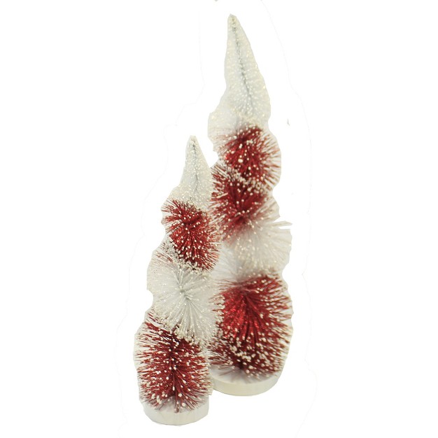 Christmas Swirl Bottle Brush Tree A amp B Floral Decorative Figurines