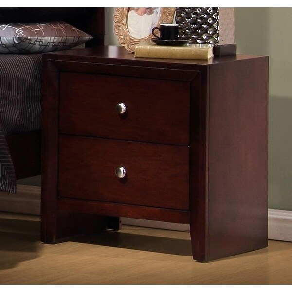 Wood Nightstand with 2 Drawers Rich Merlot - - 34976846