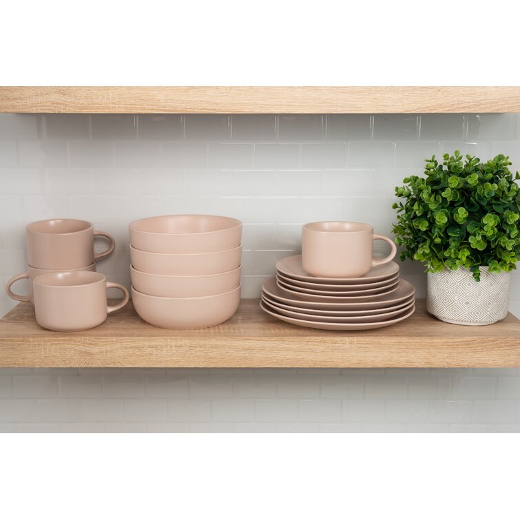 Ten Strawberry Street Wazee Matte Stoneware Dinnerware Set - Service for 4