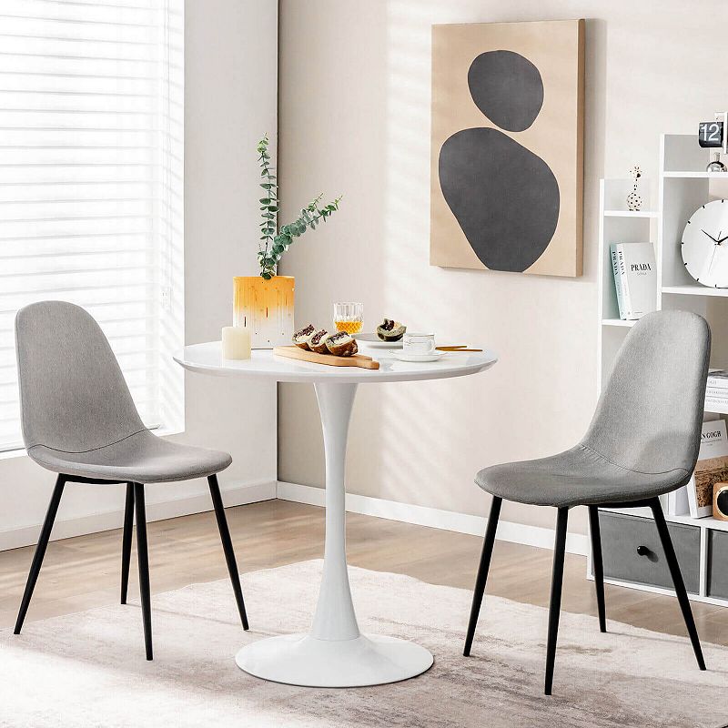 32 Inch Modern Tulip Round Dining Table with MDF Top-White