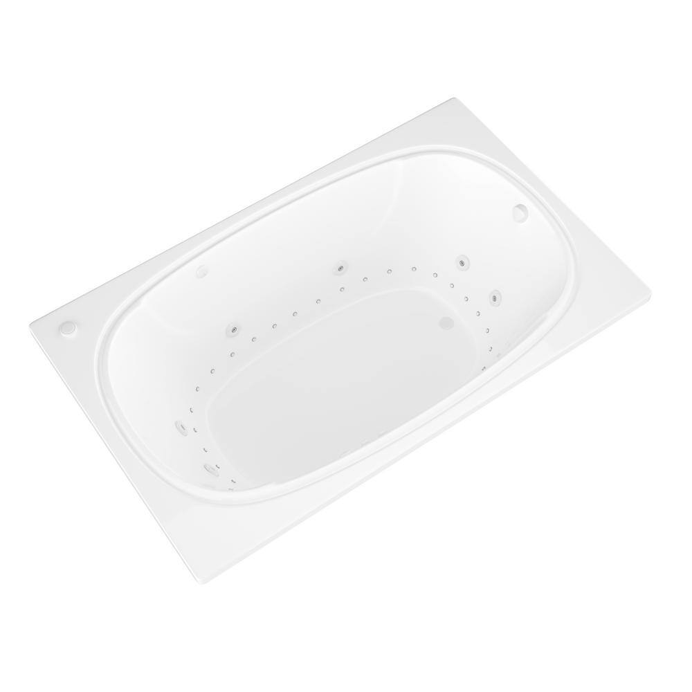 Universal Tubs Peridot 6 ft. Acrylic Rectangular Drop-in Whirlpool Air Bathtub in White HD4872CDR