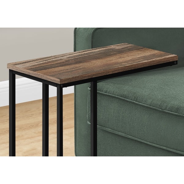 Accent Table， C-shaped， End， Side， Snack， Living Room， Bedroom， Metal， Laminate， Contemporary， Modern - 15.75