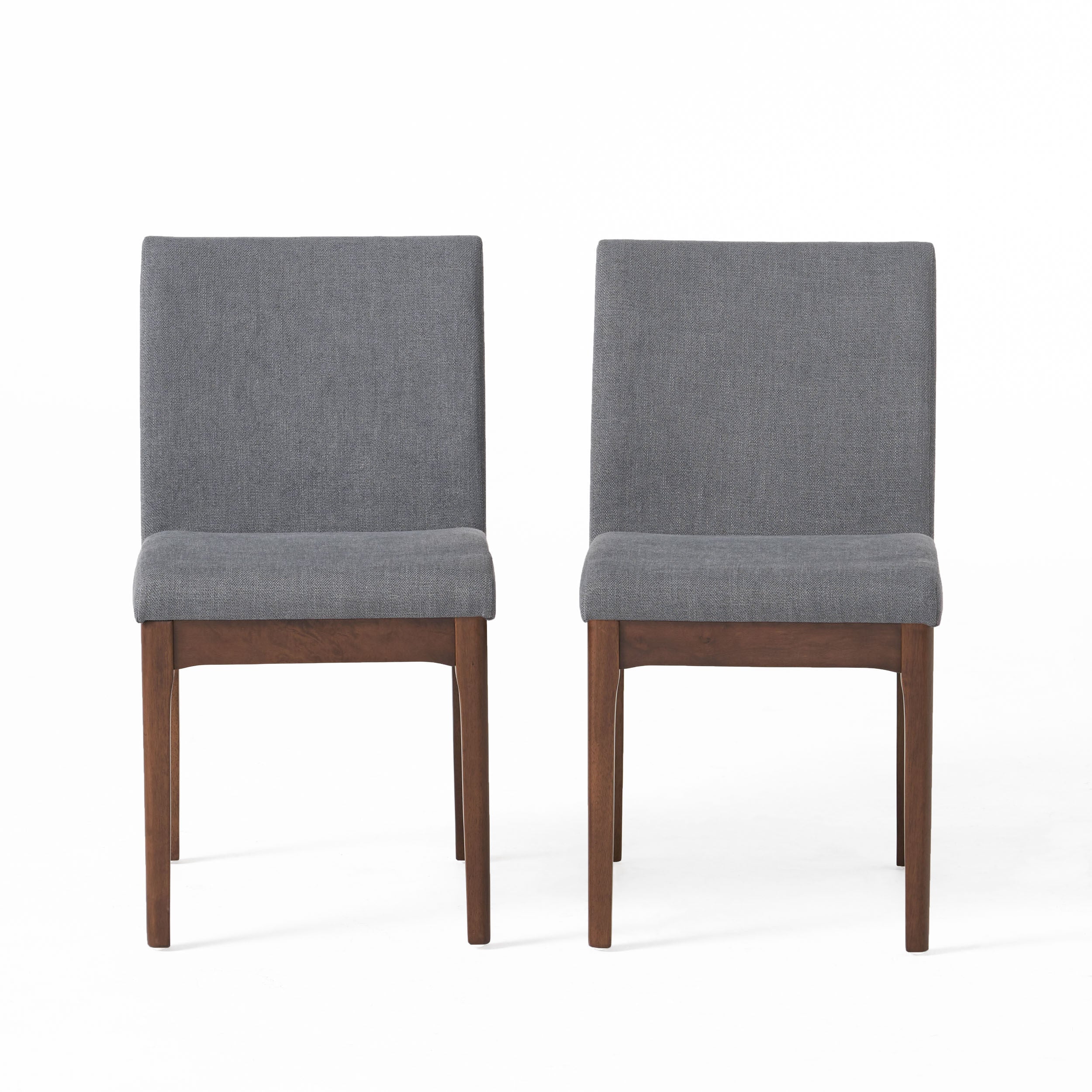 Leona Fabric & Wood Finish Dining Chair (Set of 2)