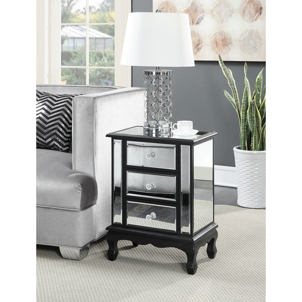 Silver Orchid Talmadge 3-Drawer Mirrored End Table