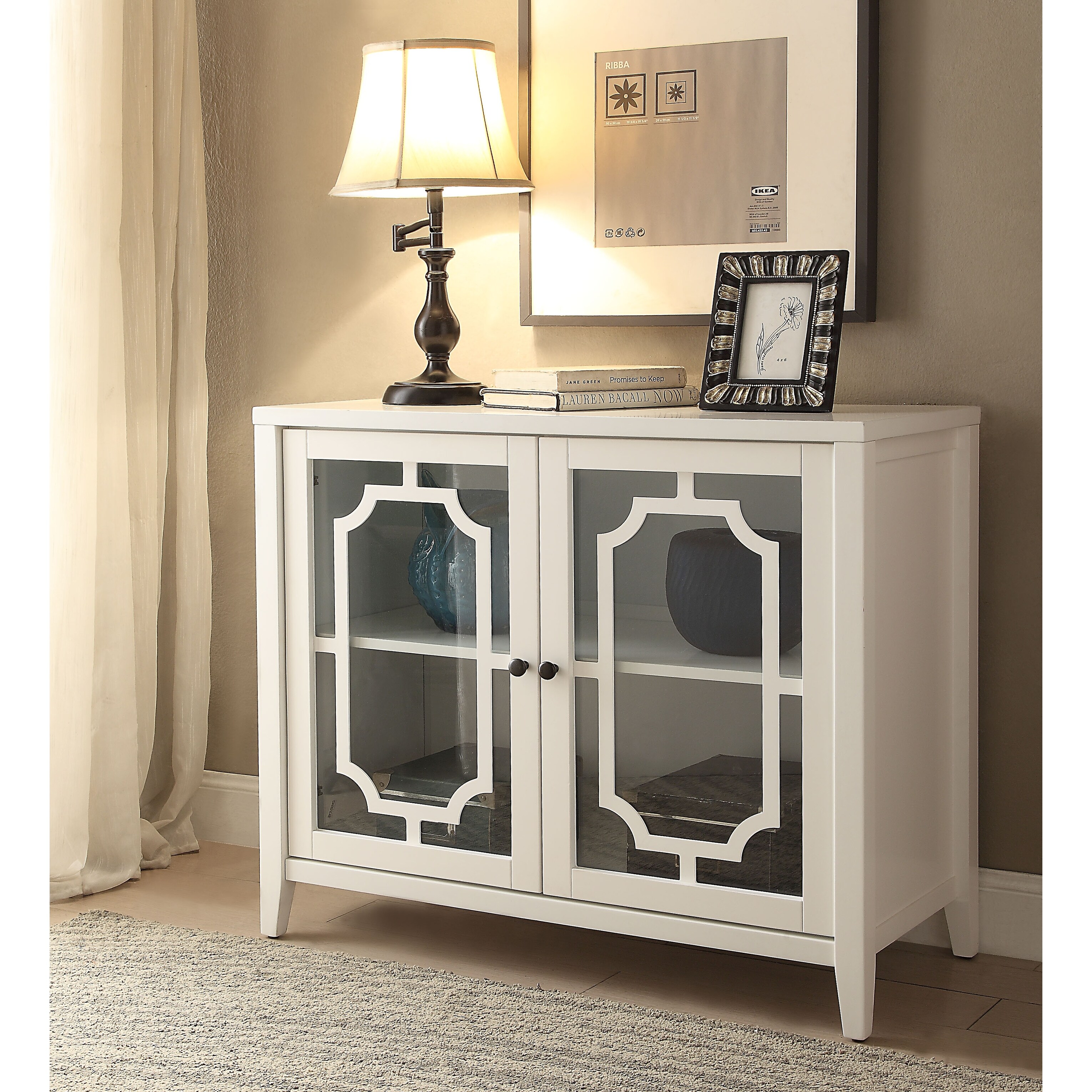 Acme Furniture Ceara Wood and Glass Console Table