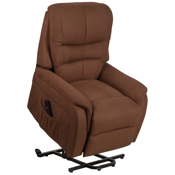 HERCULES Series Brown Microfiber Remote Powered Lift Recliner for Elderly