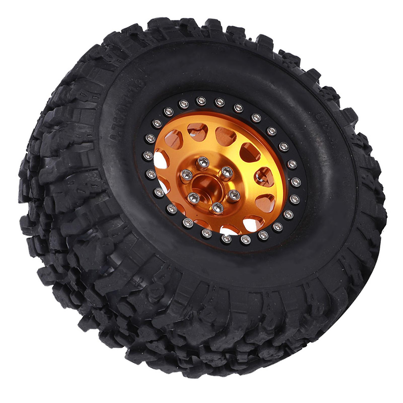 4pcs Rc Universal Crawler Rubber Tire Metal Wheel Hub Rc Car Accessory