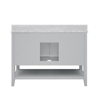 Home Decorators Collection Sturgess Open Shelf 49 in. W x 22. D x 35. H Vanity in Dove Grey with White Marble Vanity Top 19111S-VS49C-DG