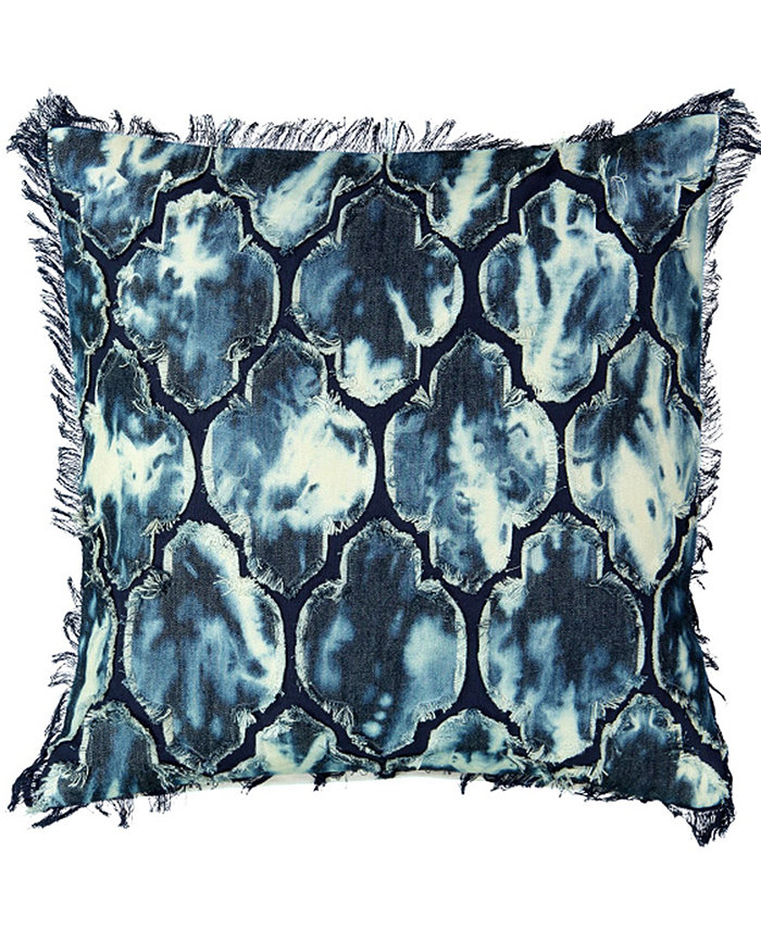 Mod Lifestyles Tie Dye Denim Collection Applique Tie-Dye Pillow， 20