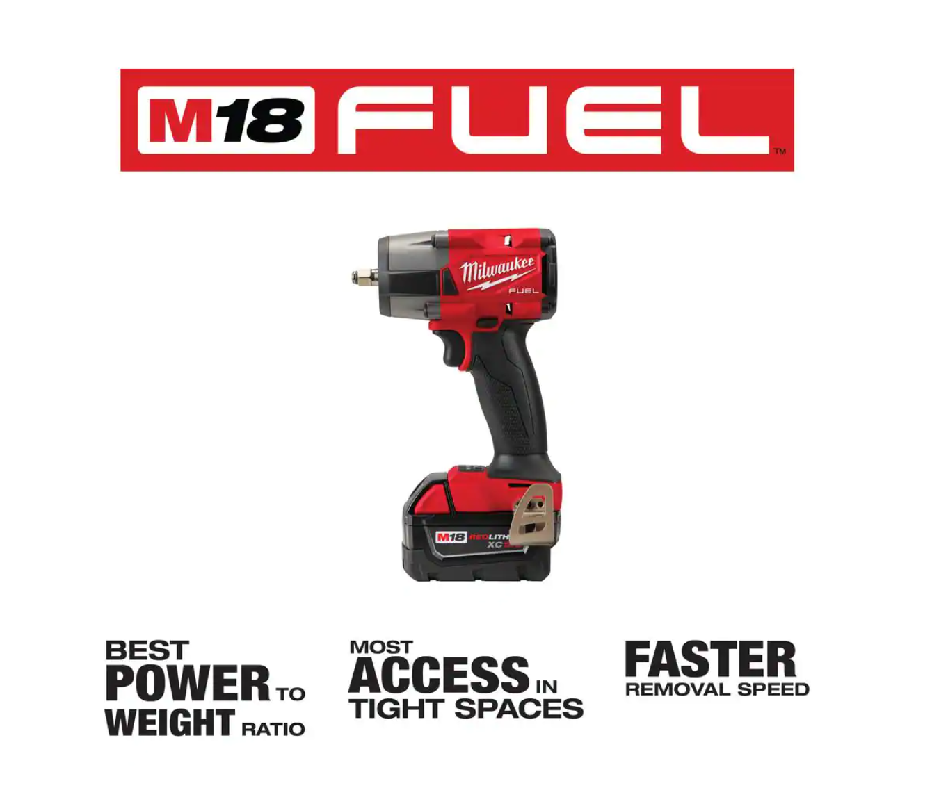 Milwaukee 2960-22-49-16-2960 M18 FUEL GEN-2 18V Lithium-Ion Mid Torque Brushless Cordless 3/8 in. Impact Wrench with Friction Ring Kit with Boot