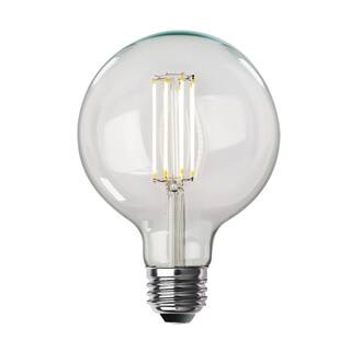 Feit Electric 100-Watt Equivalent G40 Dimmable Straight Filament Clear Glass E26 LED Vintage Edison Light Bulb Soft White G40100927CAFIL