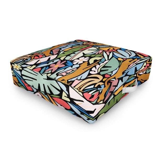 Evamatise Joyful Jungle Maximalist Mode Outdoor Floor Cushion Deny Designs