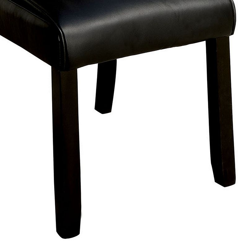 Grandstone I Contemporary Side Chair With Black Finish， Set of 2