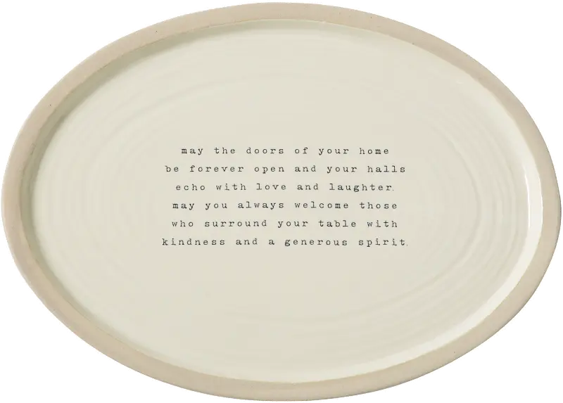 May The Doors Of Your Home White Serving Platter