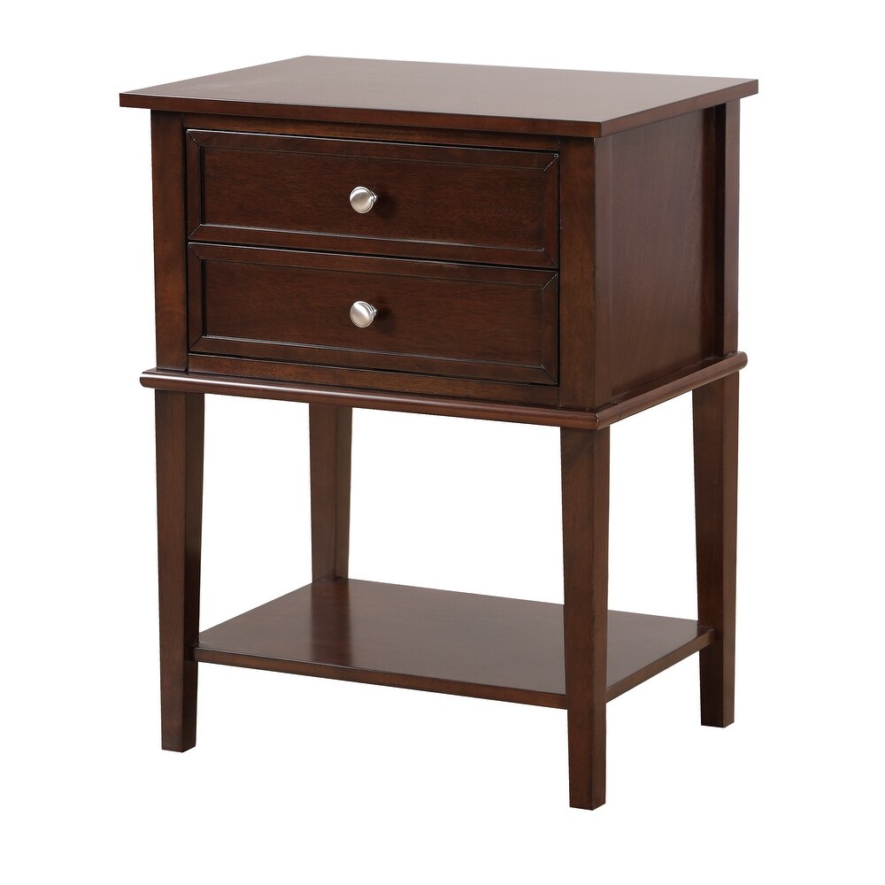 Wood Dove Tail Felt Lined Top Drawer End Table w/ Open Storage Shelf