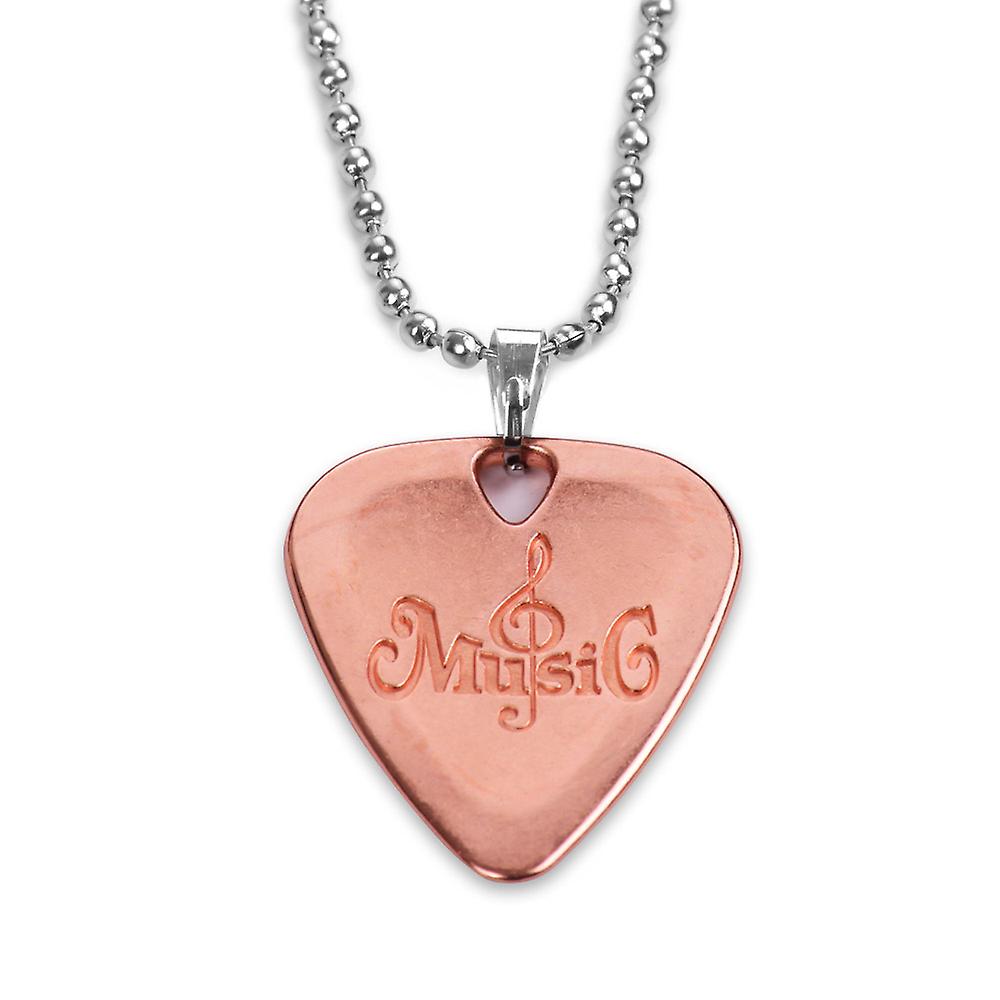 1 Guitar Pick Necklace Rose Gold