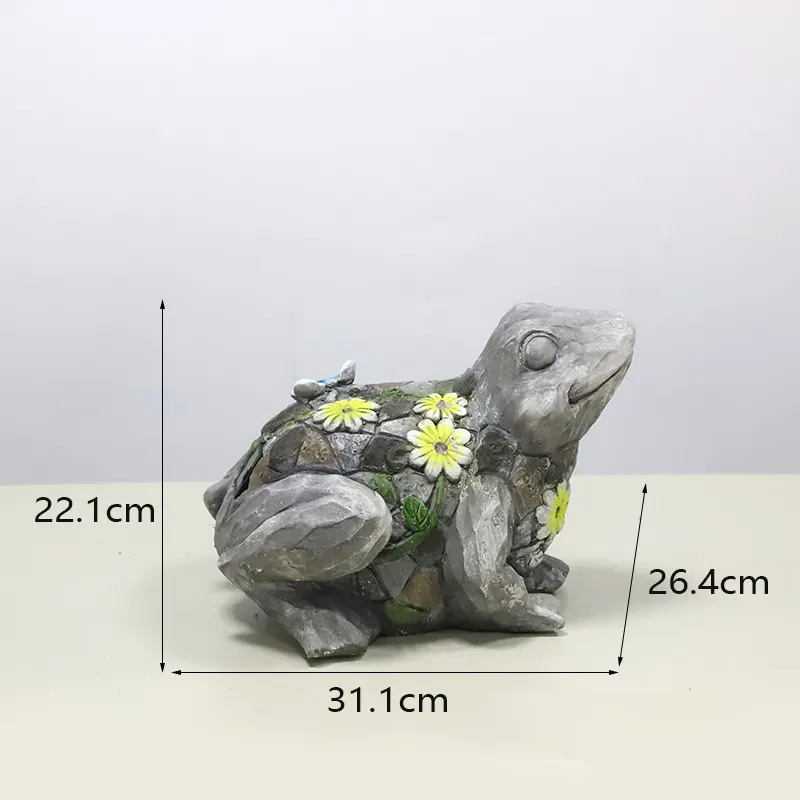 Redeco New Arrival Turtle Gnome Magnesia Crafts LED Solar Fashion Gnome Turtle Magnesium oxide Crafts Garden Decoration