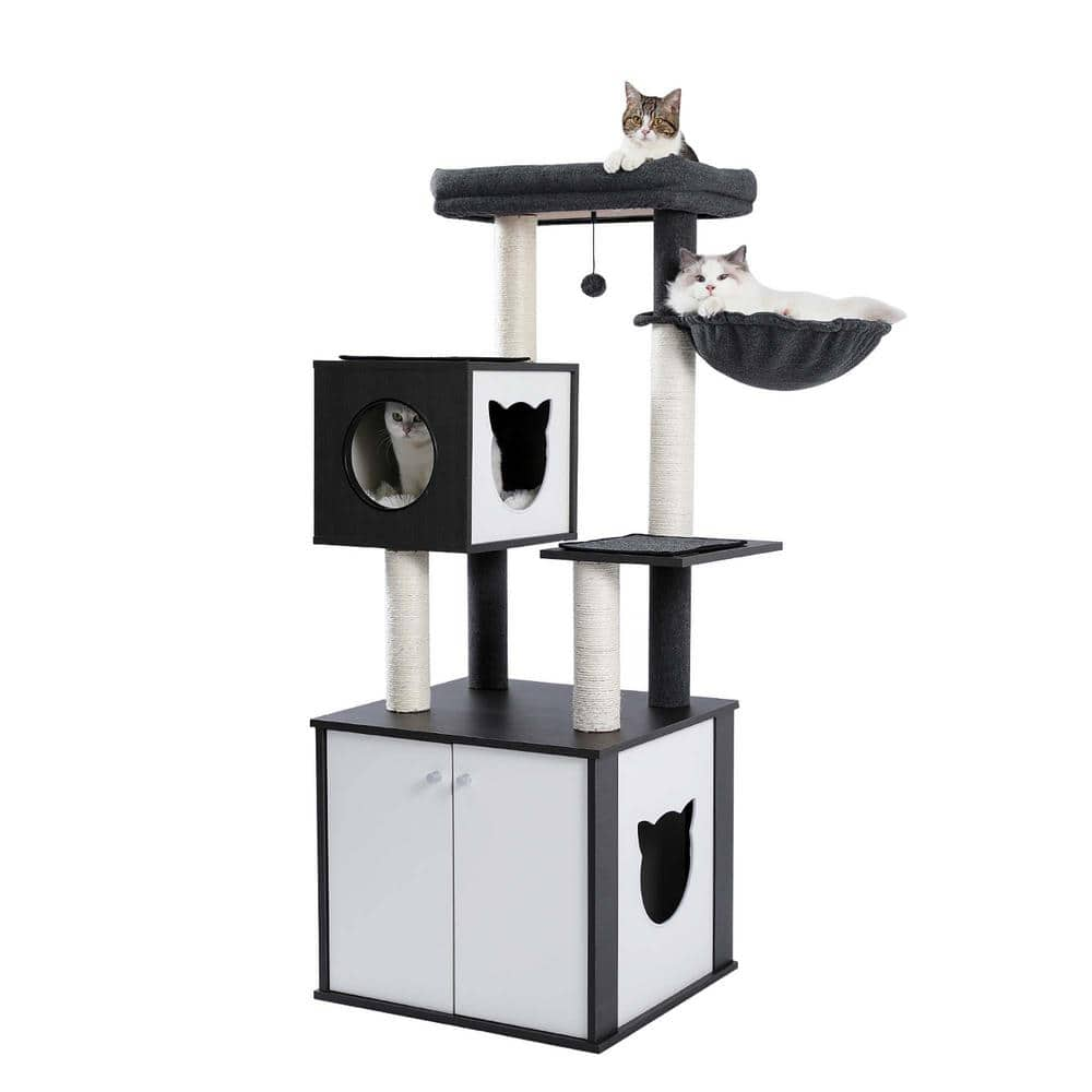 Foobrues Wooden Large Closet Modern Cat Tower Cat House PSL-23170604