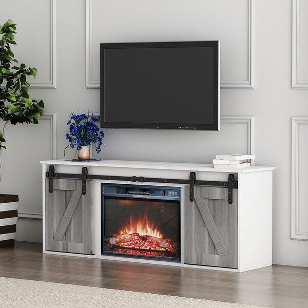 TV Cabinet with Electric Fireplace for TV up to 65 Inch