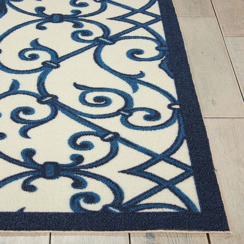 Nourison Home and Garden Caged Scroll Indoor Outdoor Rug